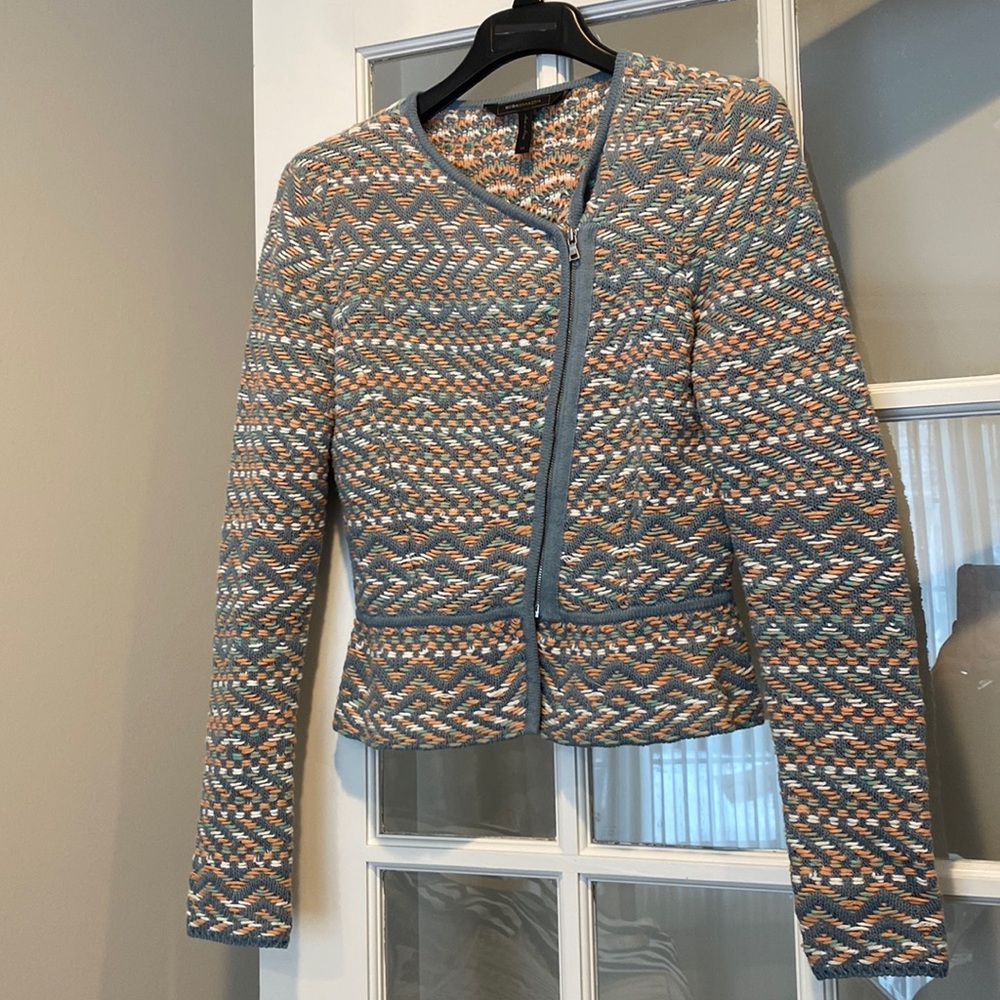 BCBGMaxAzria top in size XS. Multicolor peach ,seafoam green ,white ,and blue.
